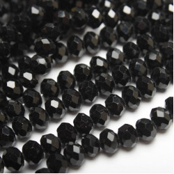 Koraliki kryształki Rondelle 6 mm czarne