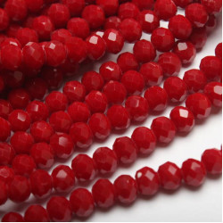 Koraliki kryształki Rondelle 6 mm ciemnoczerwone 