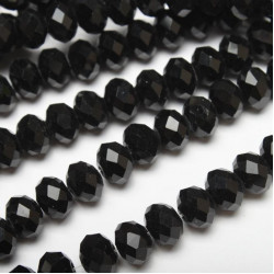 Koraliki kryształki Rondelle 8 mm czarne