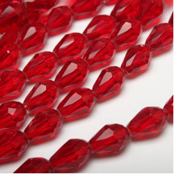 Koraliki kryształki Kropla 8х11 mm czerwone