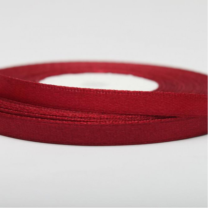 Wstążka satynowa Bordowa 6 mm - 33 m