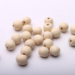 Koraliki drewniane naturalne nielakierowane 7-8 mm kulki z dziurką 1,7 mm