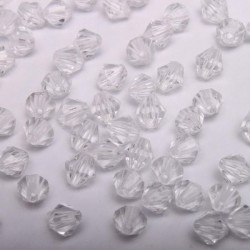 Koraliki przezroczyste Bicone akrylowe 6mm