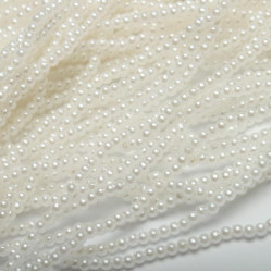 Koraliki Perełki z dziurkami 3 mm аkrylowe perłowe Białe
