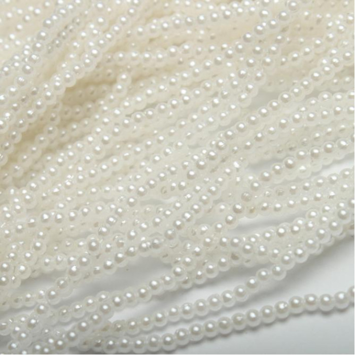 Koraliki Perełki z dziurkami 3 mm аkrylowe perłowe Białe