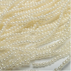 Koraliki Perełki z dziurkami 3 mm аkrylowe perłowe Mleczne