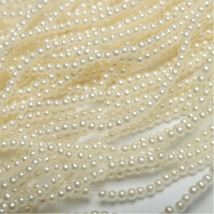 Koraliki Perełki z dziurkami 3 mm аkrylowe perłowe Mleczne
