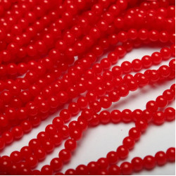 Koraliki Perełki z dziurkami 4mm аkrylowe Czerwone