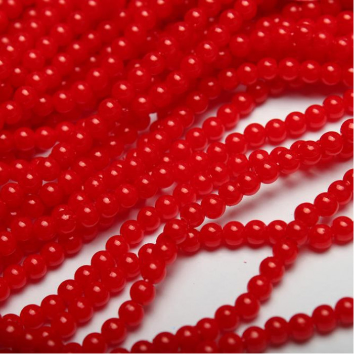 Koraliki Perełki z dziurkami 4mm аkrylowe Czerwone