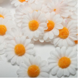 Główki Stokrotki małe 3 cm - Sztuczne kwiaty Białe