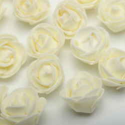 Kwiaty z pianki Główka Róży 3,5 cm Mleczne (А-4)