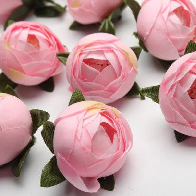 Головка Півонії тканинна 4,5 см рожева(№03)