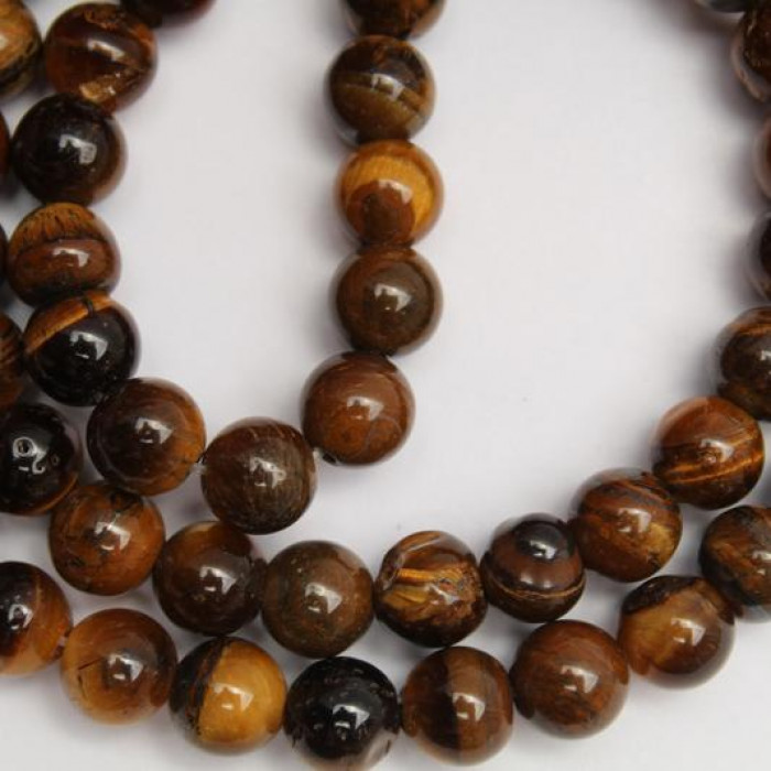 Tygrysie oko koraliki z kamienia 6 mm - kulka gładka