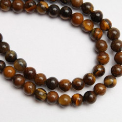 Tygrysie oko koraliki z kamienia 4 mm - kulka gładka