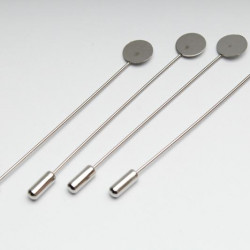 Baza broszki szpilka z płaskim talerzykiem 75 mm - d=10 mm, metal - kolor srebro