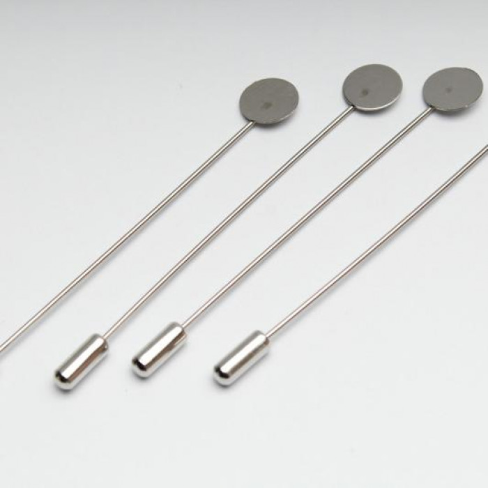 Baza broszki szpilka z płaskim talerzykiem 75 mm - d=10 mm, metal - kolor srebro