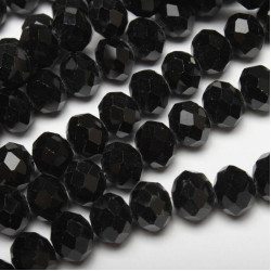 Koraliki kryształki Rondelle 10 mm czarne 