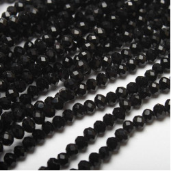 Koraliki kryształki Rondelle 4 mm czarne