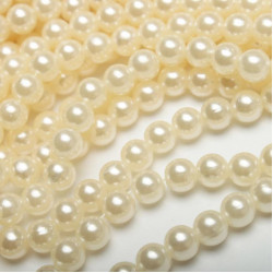 Koraliki Perełki z dziurkami 8 mm аkrylowe perłowe Mleczne
