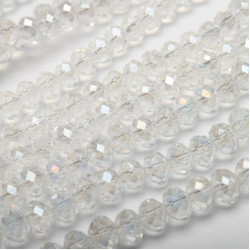 Koraliki kryształki Rondelle AB 6 mm przezroczyste