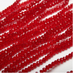 Koraliki kryształki Rondelle 2 mm czerwone