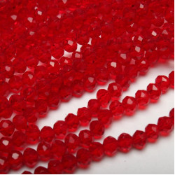 Koraliki kryształki Rondelle 4 mm czerwone
