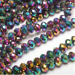 Koraliki kryształki Rondelle 6 mm benzynowe