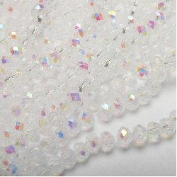 Koraliki kryształki Rondelle AB+ 4 mm przezroczyste