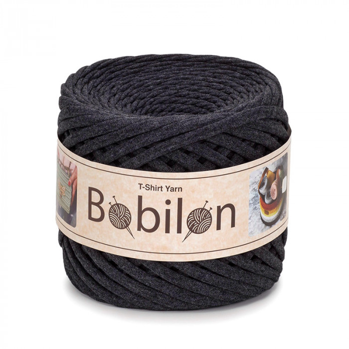 T-shirt Yarn Bobilon medium 7-9 mm Graphite
