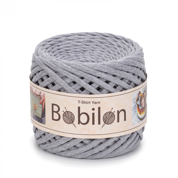 T-shirt Yarn Bobilon medium 7-9 mm Gray Melange