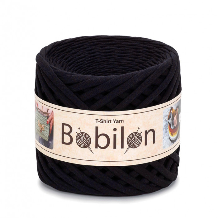 T-shirt Yarn Bobilon medium 7-9 mm Black Passion