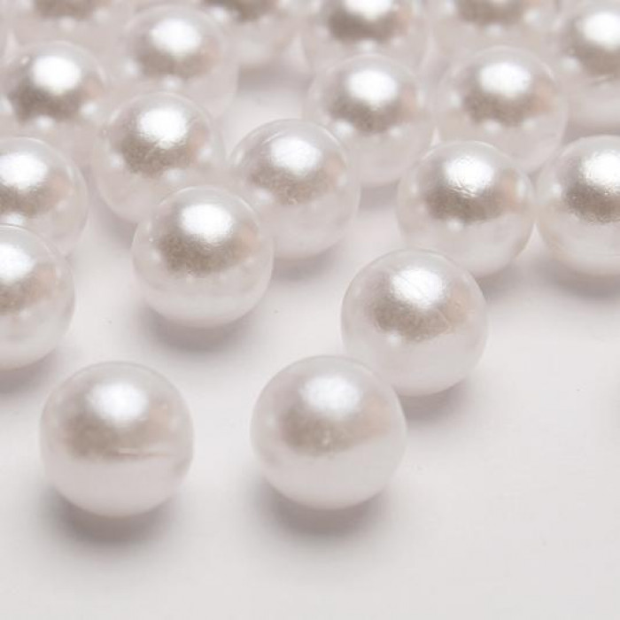 Koraliki Perełki bez dziurek 10 mm аkrylowe perłowe Białe 