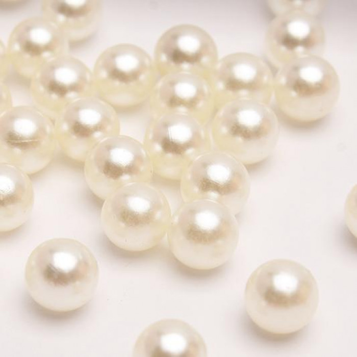 Koraliki Perełki bez dziurek 10 mm аkrylowe perłowe Mleczne