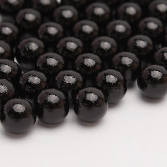 Koraliki do rękodzieła Kulki bez dziurek 6 mm аkrylowe Czarne