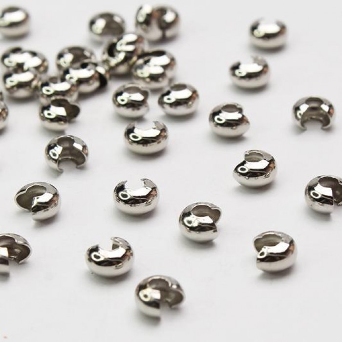 Zaciski Crimp cover 5 mm, metal - kolor ciemne srebro